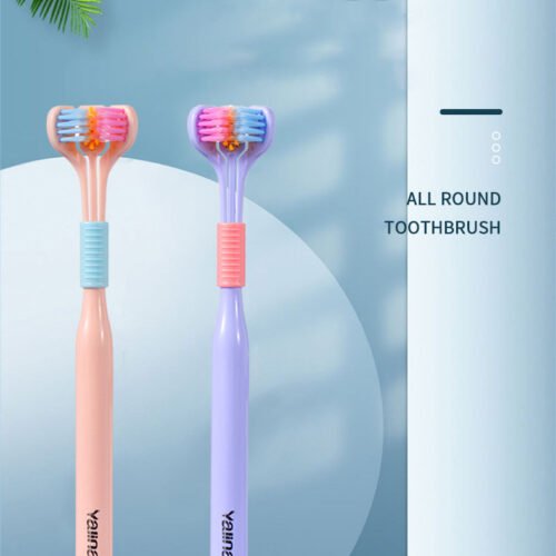 Three-sided Macaron Soft Bristle Toothbrush Care Safety Toothbrush - Image 4