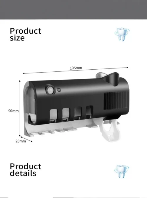 Smart Toothbrush Sterilizer Ultraviolet Sterilization Perforation-Free Wall-mounted Toothbrush - Image 2