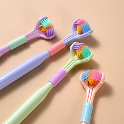 Three-sided Macaron Soft Bristle Toothbrush Care Safety Toothbrush - Image 2