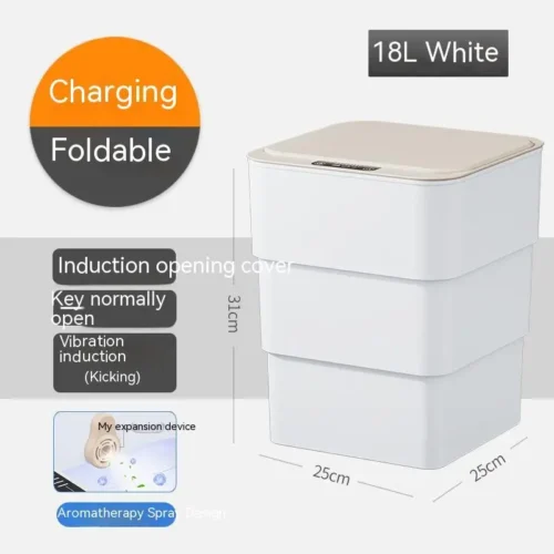 Smart Trash Can With Lid For Bedroom And - Image 9