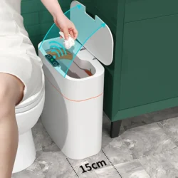 Smart Trash Can With Lid For Bedroom And