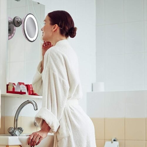 360 Swivel 10x Magnifying Bright LED Lighted Makeup Mirror - Image 10