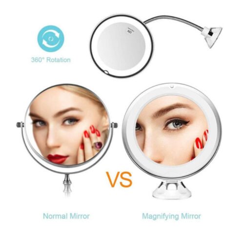 360 Swivel 10x Magnifying Bright LED Lighted Makeup Mirror - Image 4