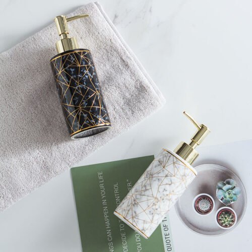 Marble Ceramic Lotion Shampoo  Bottle Bathroom Accessories - Image 5